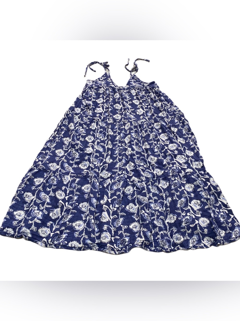 Natural Life Brooklynn Cotton Gauze Maxi Dress Blue & White Floral Medium - Picture 2 of 8